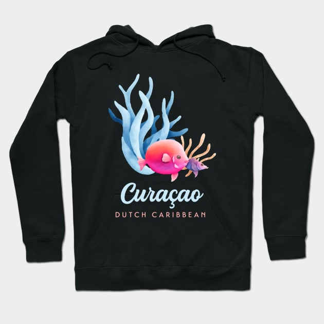 Curacao Dutch Caribbean Coral Reef Diving Hoodie by TGKelly